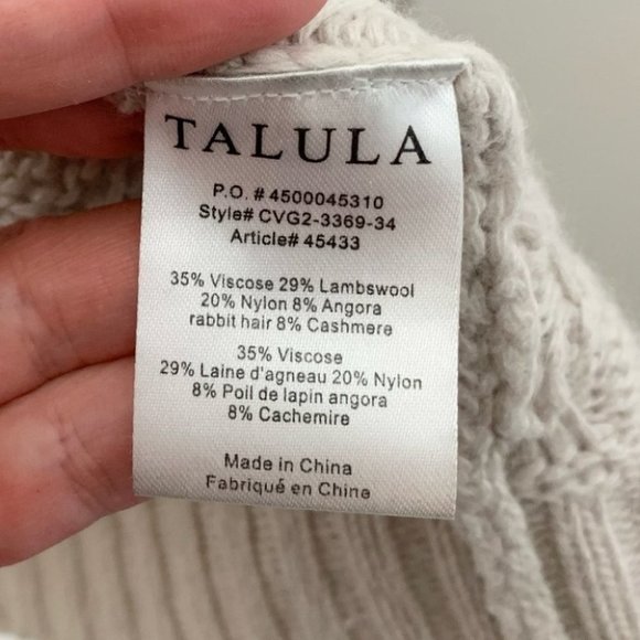 Aritzia Talula Greenpoint Knit Open Front Cardigan Sweater Beige Size Medium - Picture 6 of 8